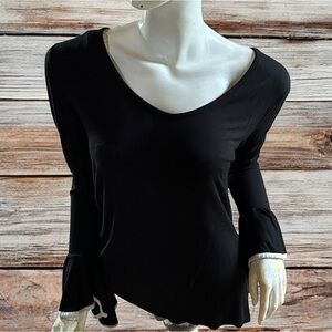 ❄️ 50% off winter Angel black white stretch ruffle bell sleeve lounge top S